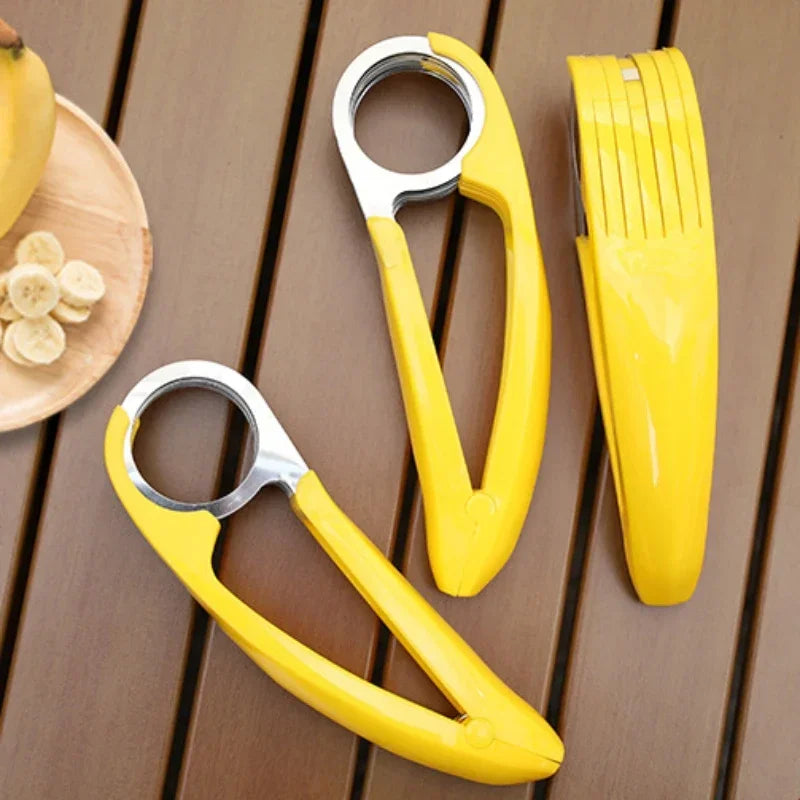 Stainless Steel Banana Slicer Banana Fruit Slicer Ham Sausage Cutting Fruit Knife Banana Cutting Tool