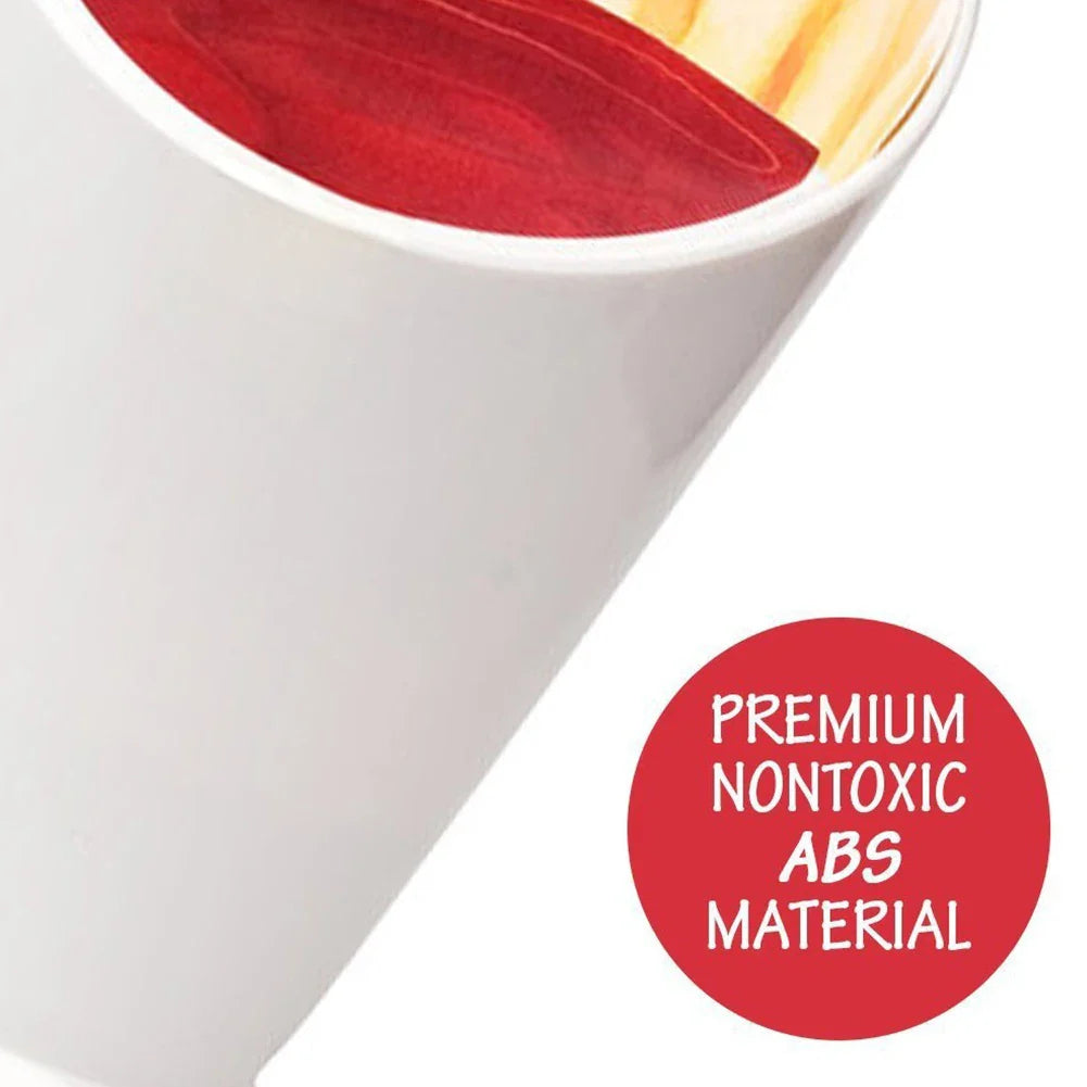 Fries Shelf Holder Assorted Sauce Chips Dip Snack Cone Stand Plastic Dip Cup Two Cup-mouth Tableware Tray Container Kitchen Tool