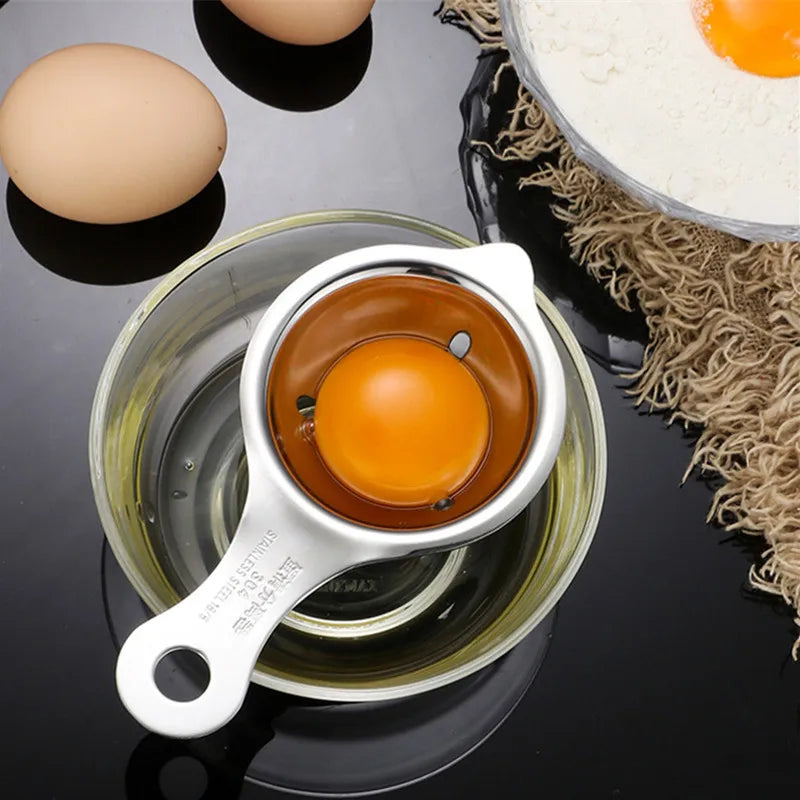 Stainless Steel Egg White Yolk Separator Tool Baking Accessories Kitchen Tool Egg Divider Baking Cooking Hand Egg Gadget