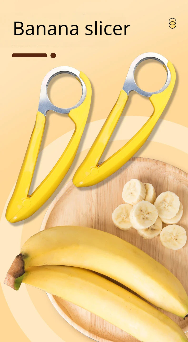 Stainless Steel Banana Slicer Banana Fruit Slicer Ham Sausage Cutting Fruit Knife Banana Cutting Tool