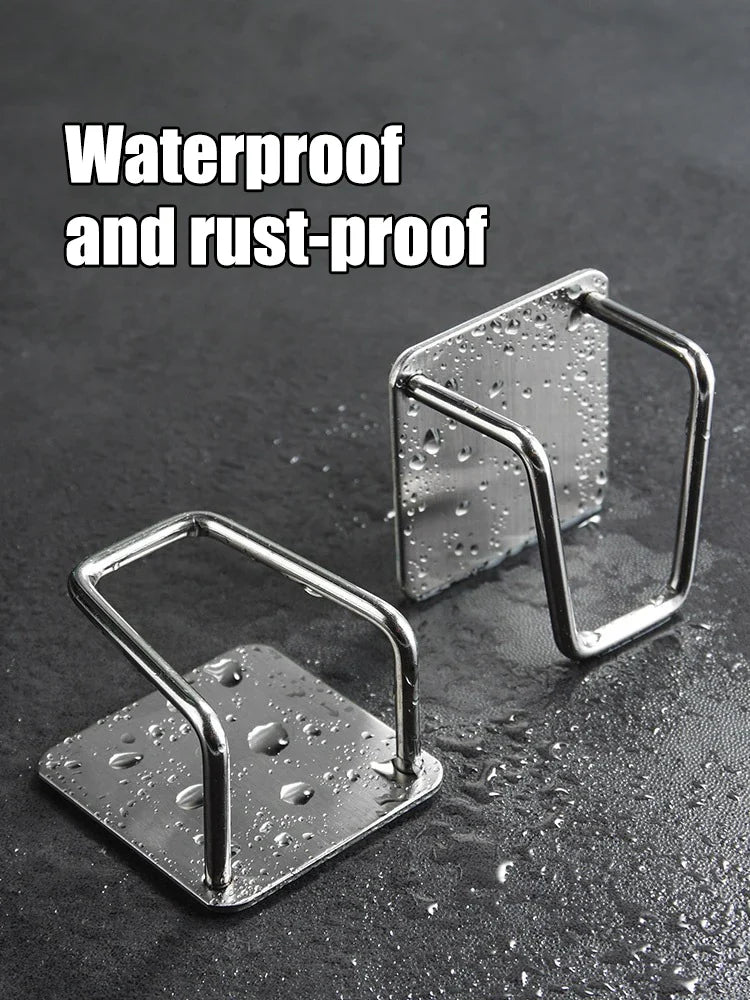 2pcs of stainless steel storage rack sink sponge rack for sponge steel wire balls drainage paste sink inner wall kitchen supplie