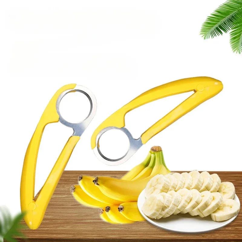 Stainless Steel Banana Slicer Banana Fruit Slicer Ham Sausage Cutting Fruit Knife Banana Cutting Tool