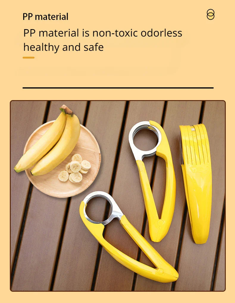 Stainless Steel Banana Slicer Banana Fruit Slicer Ham Sausage Cutting Fruit Knife Banana Cutting Tool