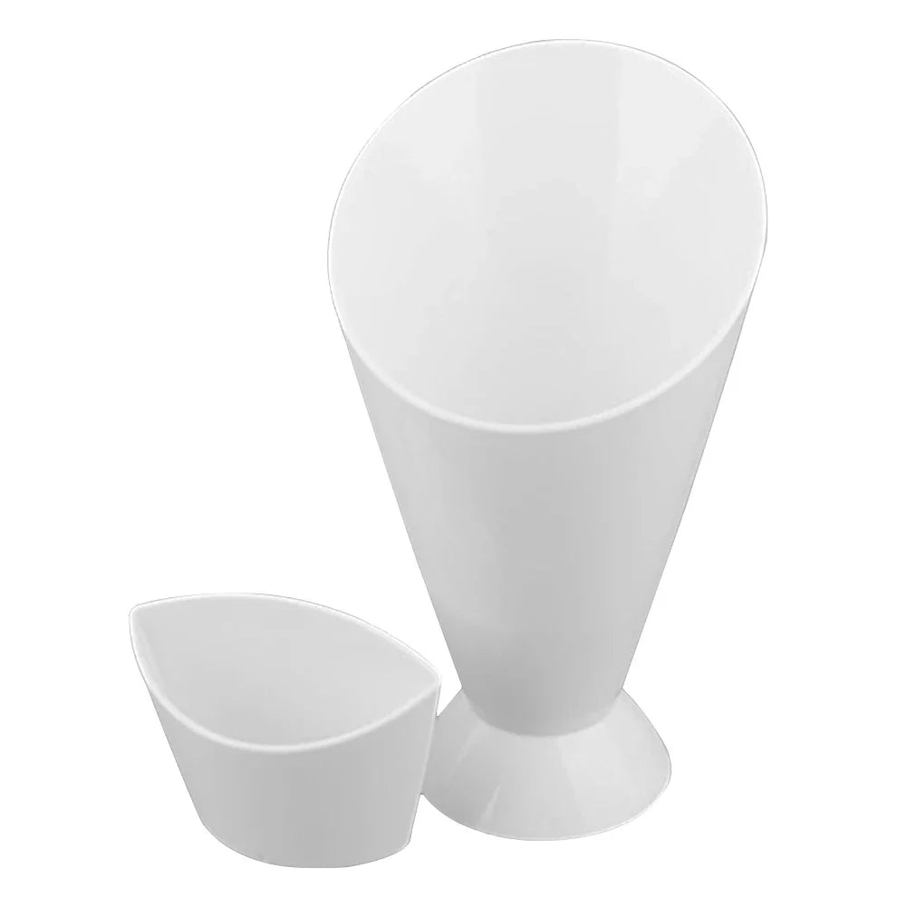 Fries Shelf Holder Assorted Sauce Chips Dip Snack Cone Stand Plastic Dip Cup Two Cup-mouth Tableware Tray Container Kitchen Tool