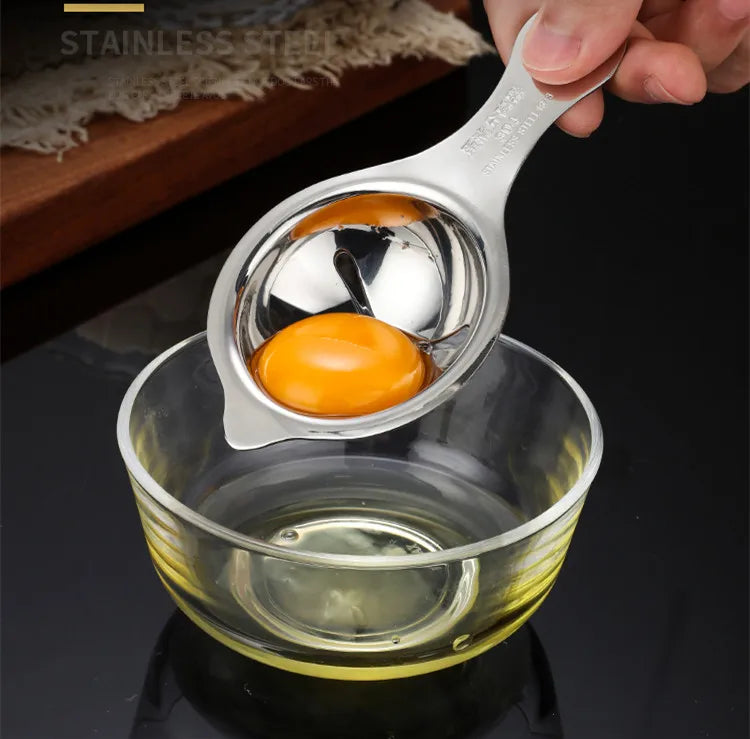 Stainless Steel Egg White Yolk Separator Tool Baking Accessories Kitchen Tool Egg Divider Baking Cooking Hand Egg Gadget
