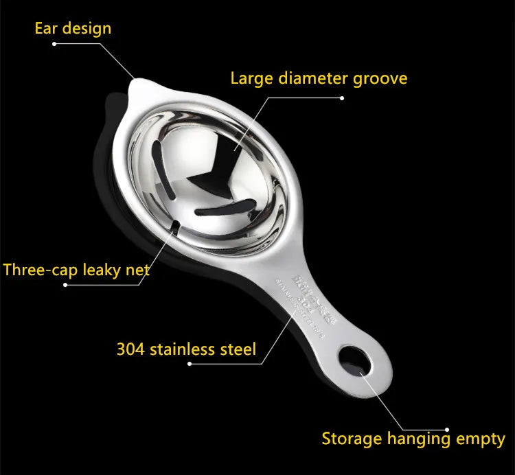 Stainless Steel Egg White Yolk Separator Tool Baking Accessories Kitchen Tool Egg Divider Baking Cooking Hand Egg Gadget