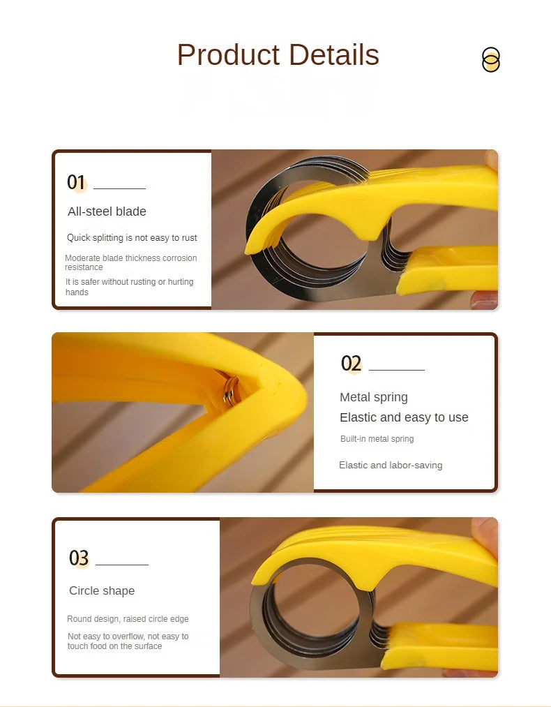 Stainless Steel Banana Slicer Banana Fruit Slicer Ham Sausage Cutting Fruit Knife Banana Cutting Tool